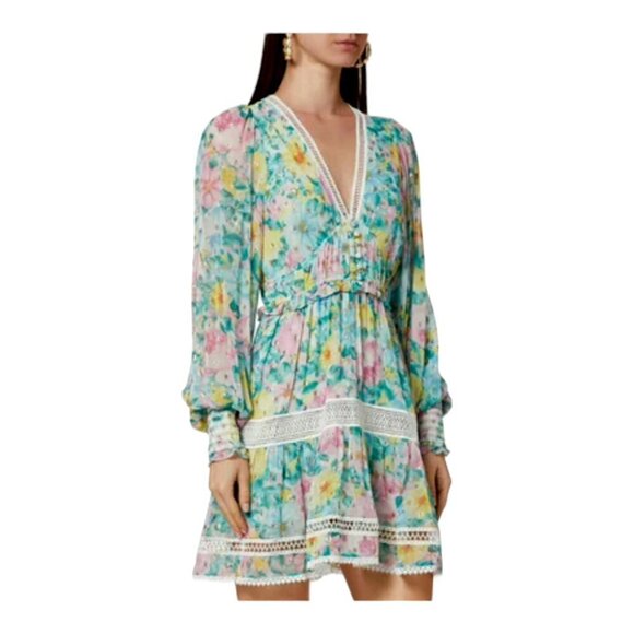 Anthropologie Hemant & Nandita Floral Georgette A-Line Minidress — XS - Picture 2 of 16